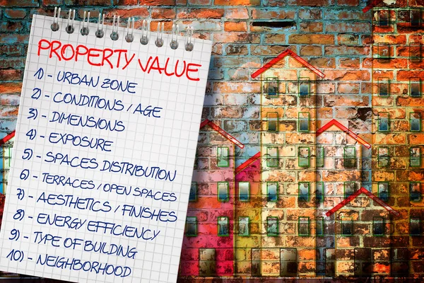 건물의 부동산의 가치를 결정하는 무엇이며 이미지의 가치에 영향을 미치는 요인은 — 스톡 사진