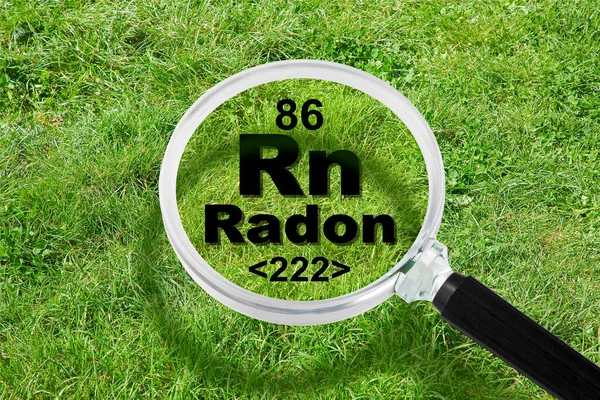 Gás Radônio Natural Radioativo Perigoso Sob Solo Conceito Com Tabela — Fotografia de Stock