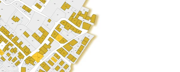 Wyimaginowana Mapa Katastralna Budynkami Działką Pustą Działką Koncepcja Banera Rejestrów — Zdjęcie stockowe