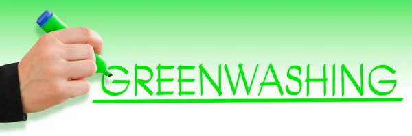Scrittura Mano Greenwashing Testo Con Pennarello Verde — Foto Stock