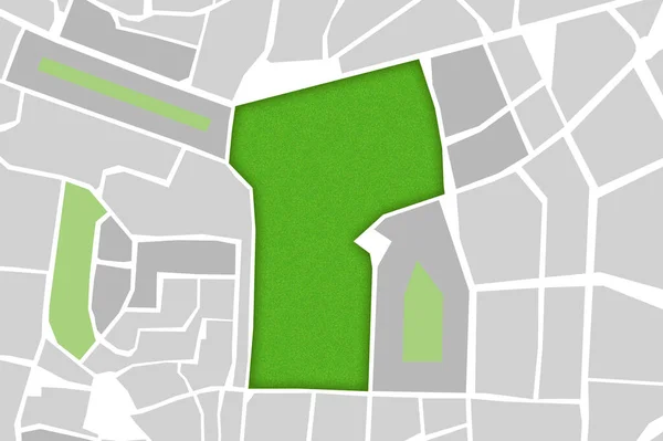 Воображаемая Карта Города Кадастровым Участком Территории Общественным Парком Зелеными Насаждениями — стоковое фото