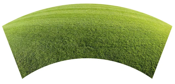 Panoramautsikt Över Fräsch Grön Klippt Gräsmatta Konceptbild Vit Bakgrund För — Stockfoto