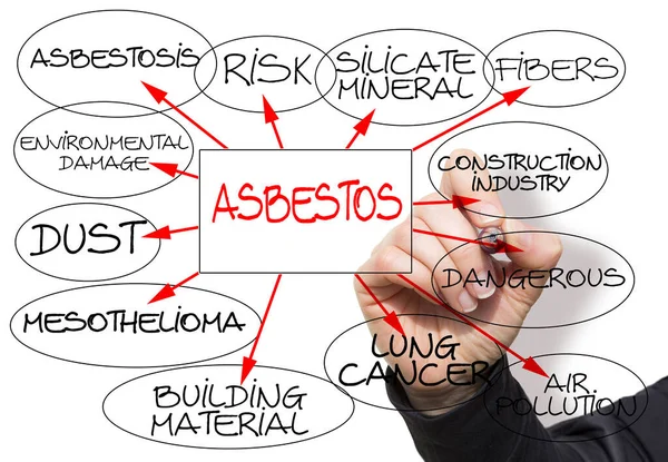Grundriss Über Das Gefährliche Asbestmaterial Mit Einem Beschreibenden Schema Der — Stockfoto