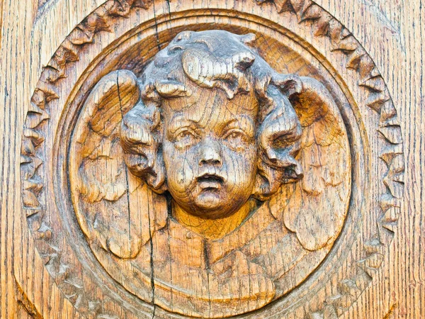 Socha Dřevěného Anděla Koncept Obrazu — Stock fotografie