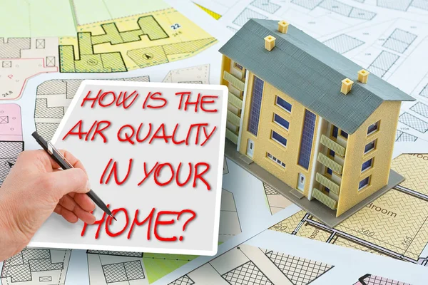 HOW IS THE AIR QUALITY IN YOUR HOME? - indoor air quality concept with the most common dangerous domestic pollutants and condominium residential buildin