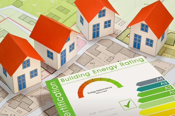 Buildings energy efficiency concept with energy classes according to the new European law and home model