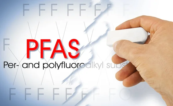 Stop Dangerous Pfas Polyfluoroalkyl Substances Used Products Materials Due Enhanced — Stock Photo, Image