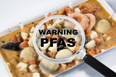 Taze kabuklular HACCP (Tehlikeli Analiz ve Kritik Kontrol Noktaları) ve yiyecek endüstrisi konseptinde tehlikeli PFAS Perfloroalkil ve Polifloroalkil maddeler arayışı - Gıda Güvenliği ve Kalite Kontrolü