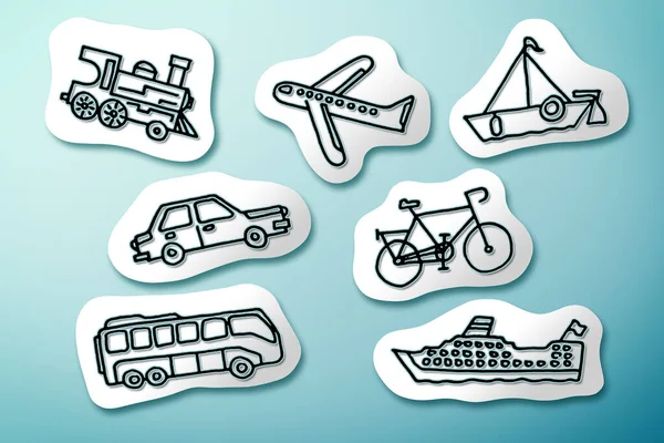Mode of transport - Design concept with cartoons - Conceptual sketch of transportation methods