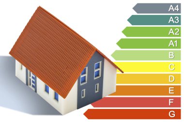 Yeni Avrupa yasalarına ve ev modeline göre enerji verimliliği konsepti