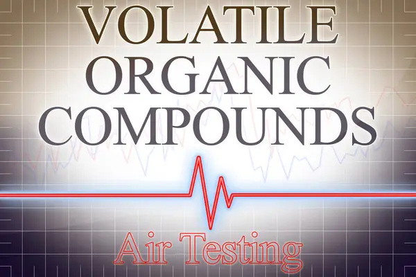 Volatile organic compounds VOCs indoor pollutant Air Testing with graph - concept image.