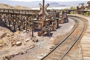 Calico - ghost town and former mining town in San Bernardino County - California, United States - Located in the Mojave Desert region of Southern California it was a silver mining town clipart