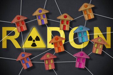 Evlerimizdeki doğal radon gazı tehlikesi - Radon konsepti ve ev modeli