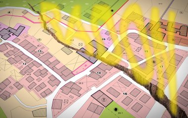 GERÇEK RADON GAZETLERİNDEKİ KURUMLARINDA - Yeraltından çıkan radon gazlı çatlak bir kara haritası- kavram 
