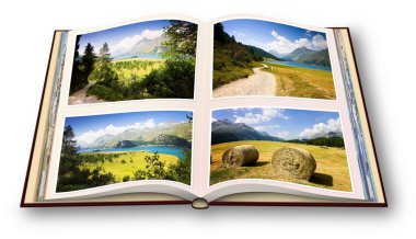 Yukarı Engadine Vadisi (İsviçre - Europe) - açık photobook kavramı görüntü gölde Sils