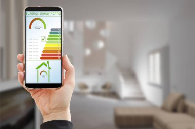 EPBD adı verilen yeni Avrupa yasasına göre, mobil uygulama ve konut içi konutlandırma - Enerji sertifikalama sınıfları - EPBD