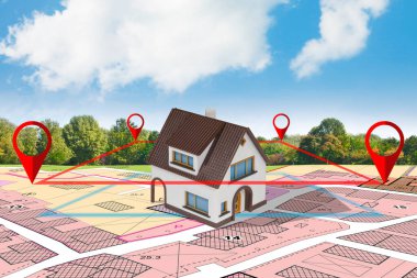 LAND Arazi Yönetimi - Ev Modeli, Kurgusal Şehir Planı, Kadastro Haritası ve Bedava Arazi Alanı
