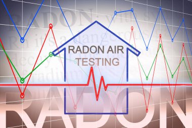 Evlerimizdeki radon gazı tehlikesi - radon seviyesi testleri ile ilgili konsept görüntü.