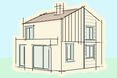 Çağdaş mimari, temiz çizgiler, minimalist tasarım, serbest çizim tarzı, emlak piyasası, mimari ve tasarım temalı tasarım için mükemmel. 