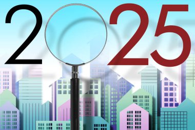 2025 Gayrimenkul Planlama - İnşaat ve inşaat sektöründe iş - Yeni mali yıl ve şehir manzarası ile Bütçe 2025 kavramı