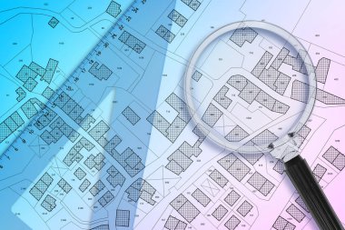 Bina, LAND PARCEL and VACANT PLOT - Kadastro belgeleri ve mülkiyet kimliğiyle arazi kayıtları ve mülkiyet kaydı - Plastik kare ve kareler