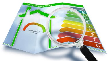 BÜYÜKSEK ENERJİ VE BİRLİK CİNAYETLERİNİ BÖLÜMLENME KONUŞTURUĞU Avrupa 'nın yeni yasasına göre İnşaat Yönetmeliği Enerji Performansı (EPBD) - Büyütme cam direktifi ile kavram