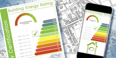BÜYÜKSEK ENERJİ EFENİMİZLİĞİ VE BİRİMİŞİMCİ Mobil uygulama ekranda - Enerji sertifikalama dersleri, Binaların Enerji Performansı Direktifi (EPBD) adlı yeni Avrupa yasasına göre)