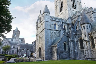GOTHIC-STYLE SAINT PATRICK'S CATHEDRAL IN DUBLIN, IRELAND, with historic stone architecture and towers, captured on a clear day - Perfect for travel and architectural themes