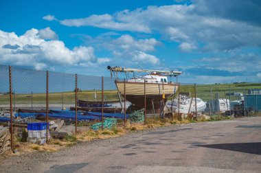Rosehearty, İskoçya, Aberdeenshire 'daki kuru rıhtım. Yüksek kalite fotoğraf
