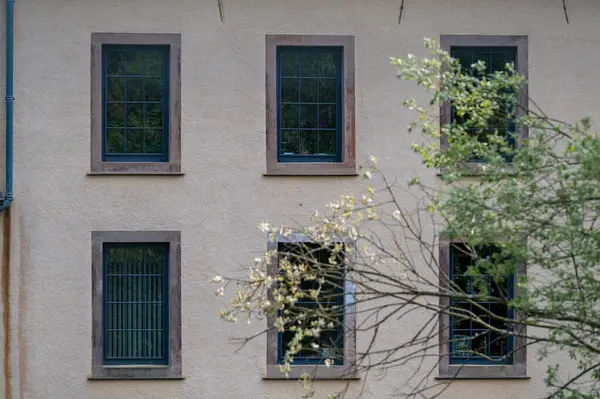 Lüksemburg 'daki Esch dilinde pencere yazı tipi. Yüksek kalite fotoğraf