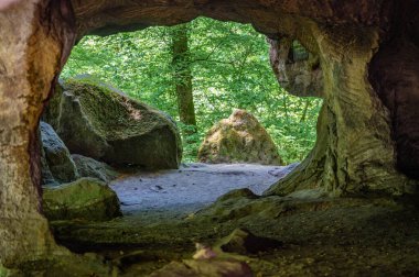 Berdorf yakınlarında vahşi romantik Muellerthal. Yüksek kalite fotoğraf