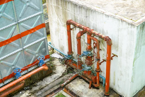 pipe for The building\'s fire protection system is designed to prevent fires and minimize their impact. water pipe installation