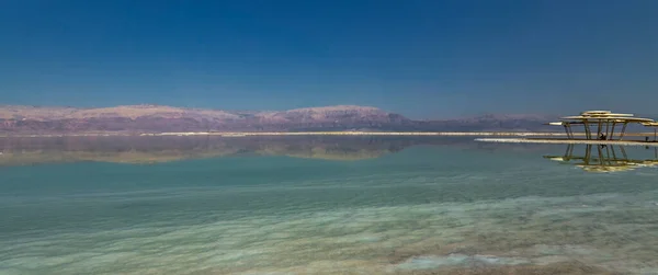 Bela Vista Costa Mar Morto Israel Pôr Sol Jordânia Costa — Fotografia de Stock