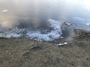 donmuş göl günbatımı