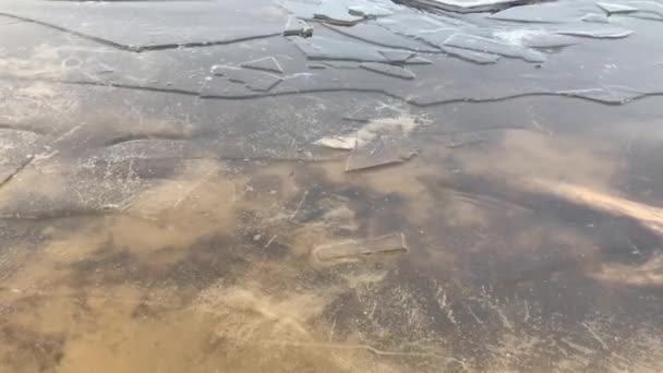 Dnipro Nehrinde Ince Buzlar Eriyor — Stok video