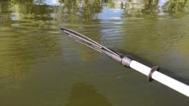 Ukrayna 'da bir gölün üzerinde siyah kürek