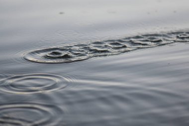 Kürek çektikten sonra su sıçrıyor