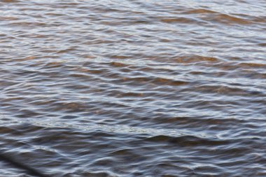 Dalgalar ve dalgalarla su yüzeyi, yakın çekim görüntüsü