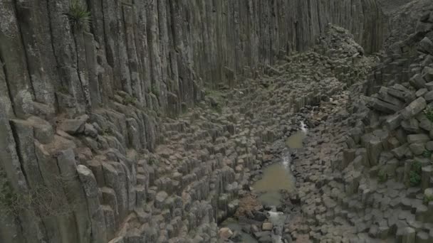 Luftbild Von Basaltischen Prismen Reise Und Urlaubskonzept Naturvideo Video Von — Stockvideo
