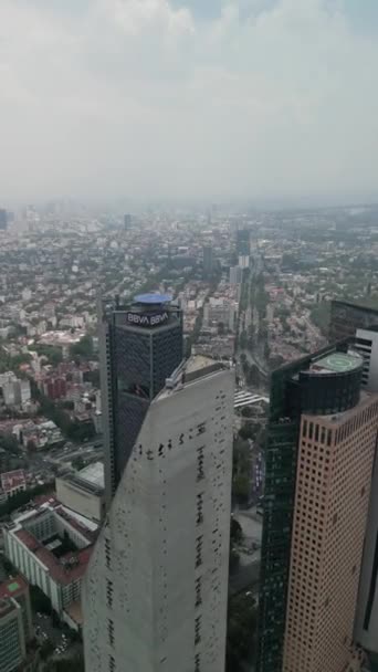 Vídeo Aéreo Vertical Ciudad México Vídeo Vertical Los Rascacielos Ciudad — Vídeos de Stock