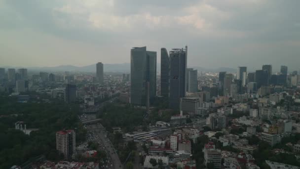 Vídeo Vertical Los Rascacielos Ciudad México Vídeo Aéreo Los Rascacielos — Vídeos de Stock