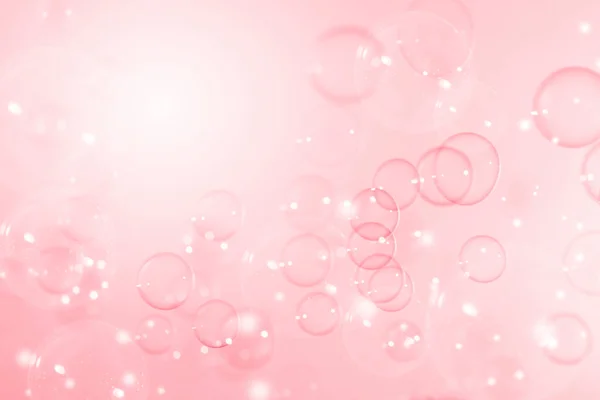 Abstrato Bonito Brilhante Defocus Rosa Sabão Bolhas Fundo Refrescante Sabão — Fotografia de Stock