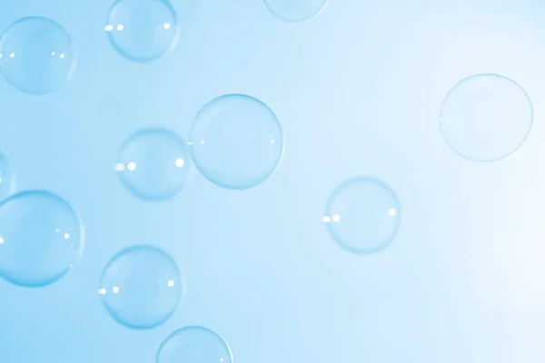 stock image Abstract Beautiful Transparent Blue Soap Bubbles Background. Soap Sud Bubbles Water.