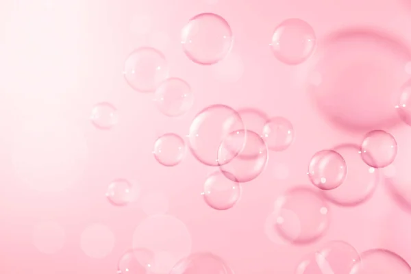 Abstract Mooie Roze Zeepbellen Achtergrond Wazig Feest Romantische Liefde Valentijnsdag — Stockfoto