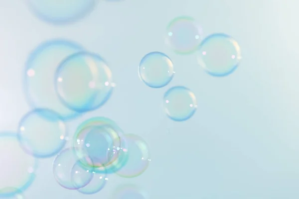 Abstract Transparante Zeepbellen Achtergrond Versheid Zeepbel Sud Water — Stockfoto