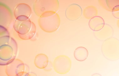 Beautiful Colorful Bubbles Abstract Background. Soap Sud Bubbles Water.