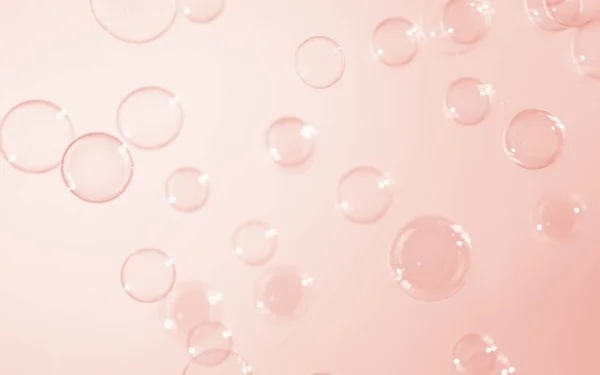 Abstract Transparent Pink Soap Bubbles Background. Freshness Soap Sud Bubbles Water.