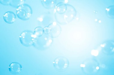 Güzel, bulanık, parlak sabun köpükleri. Soyut arkaplan. Odaklanamayan Beyaz Alan. Kutlama Şenliği Arkaplanı. Çıplaklık sabunu köpüklü su.