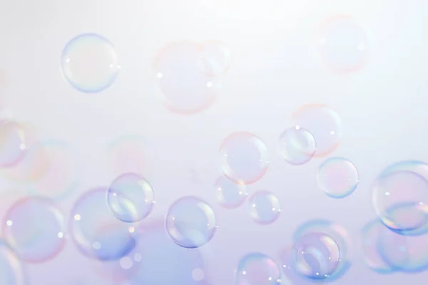 Vackra Genomskinliga Färgglada Såpbubblor Tvål Sud Bubbles Vatten — Stockfoto