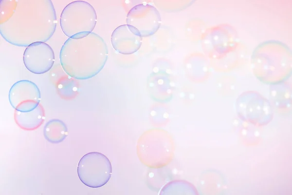 美丽透明的彩色肥皂泡沫摘要背景 肥皂泡水 — 图库照片